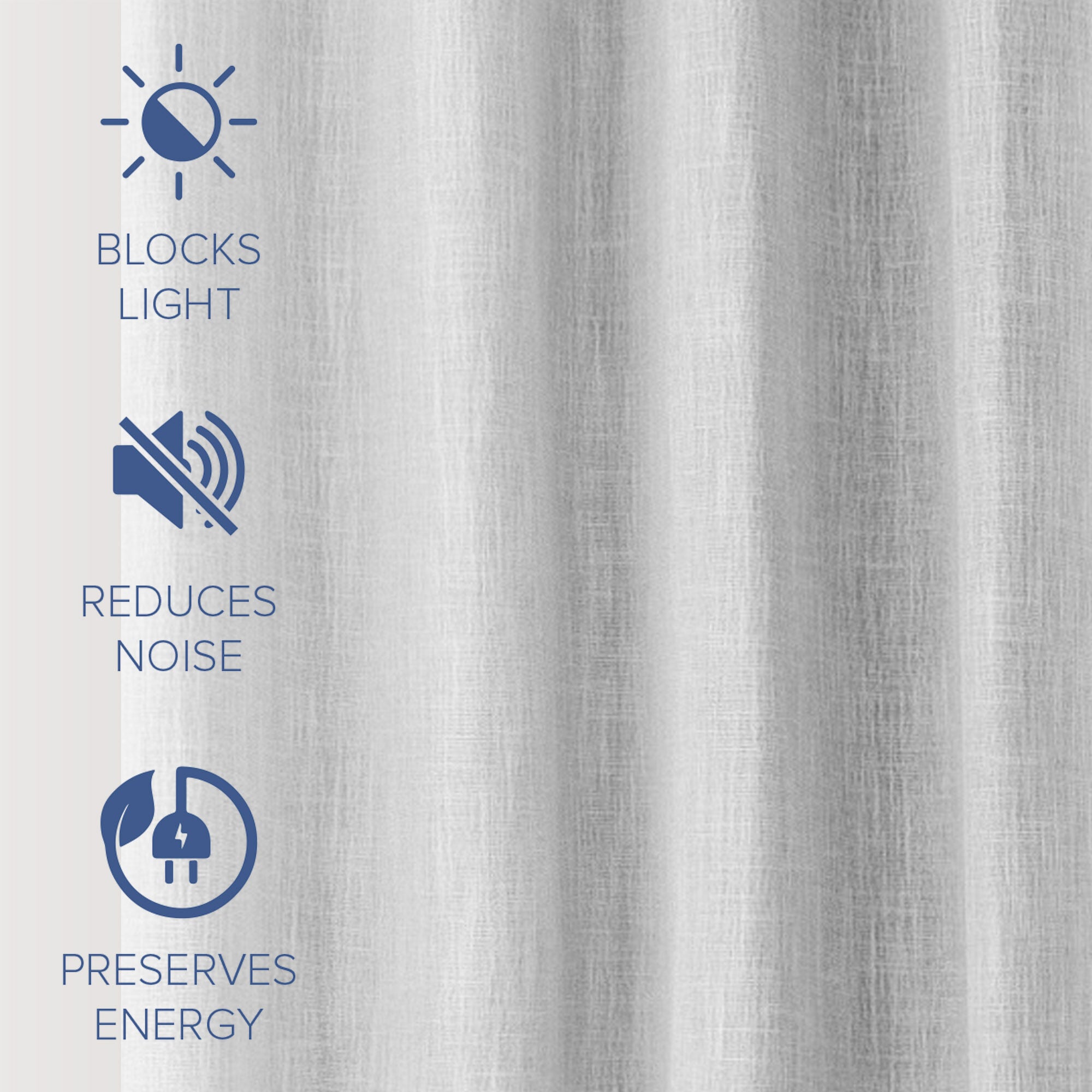 Linen Texture 100% Blackout Grommet Pair, HEATHER LIGHT GREY, alternate image number 4