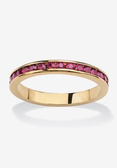 Yellow Gold Plated Simulated Birthstone Eternity Ring