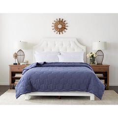Honeycomb Down Alternative Blanket, Granite/Blue
