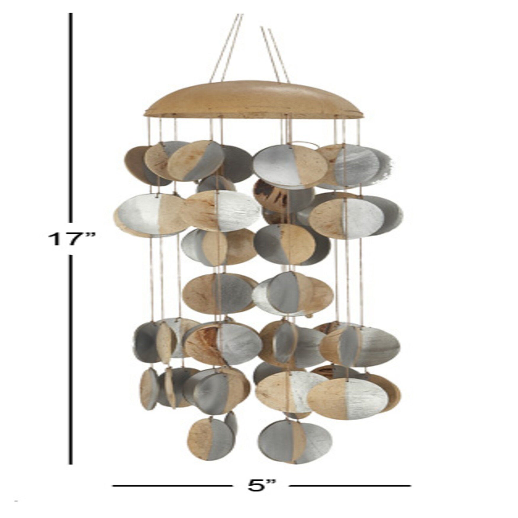 Silver Coconut Shell Coastal Wind Chime, , alternate image number 4