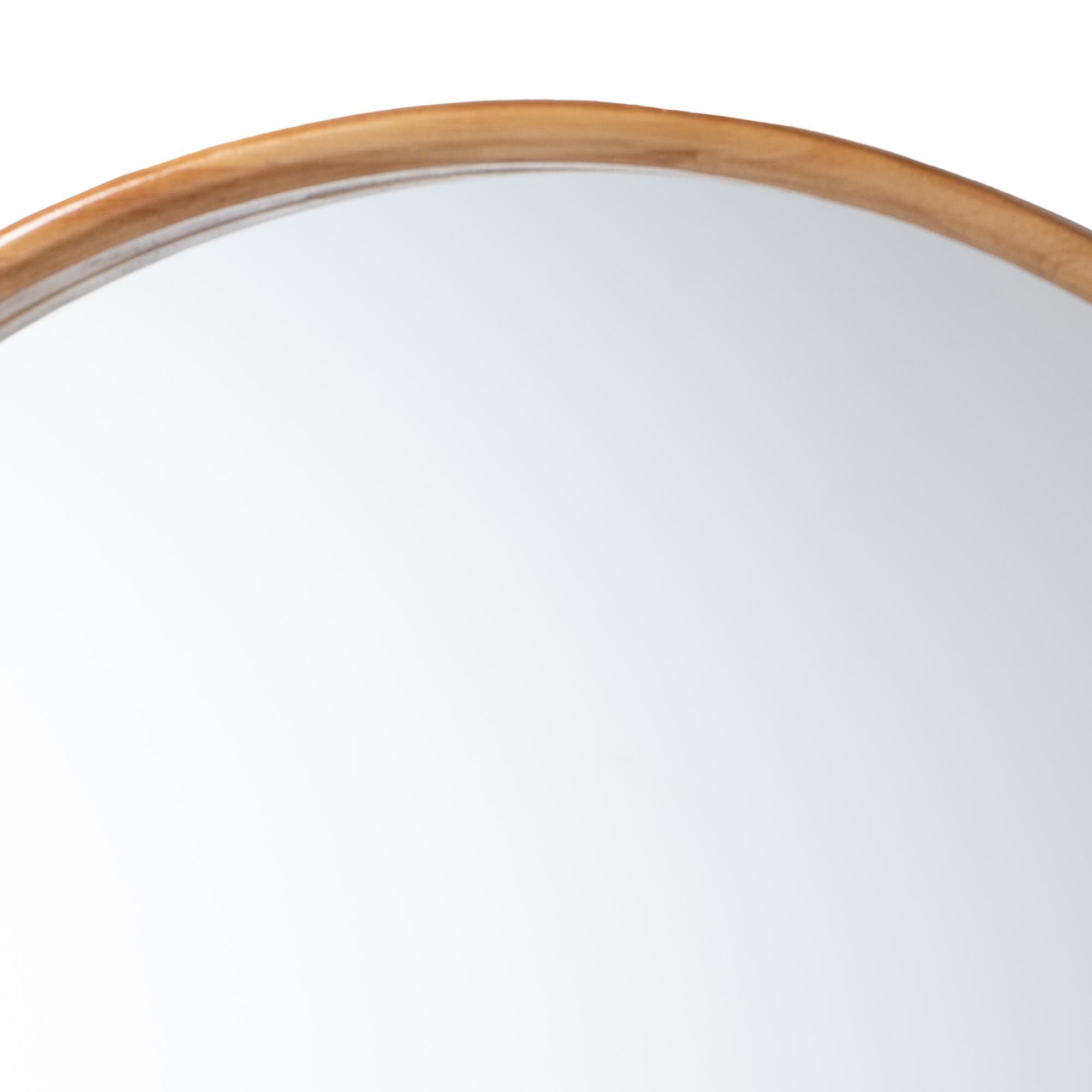 Tazara Japandi Natural Round Accent Wall Mirror, BROWN, alternate image number 2