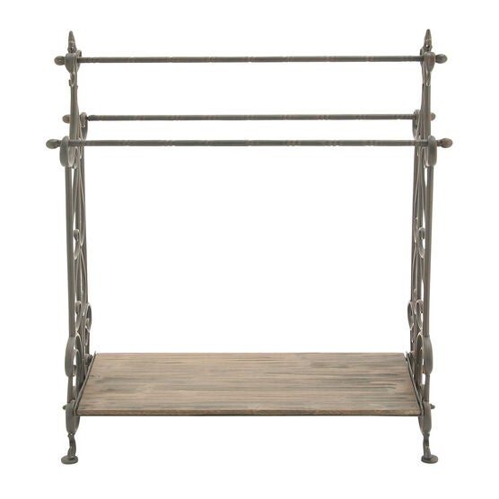 Black Vintage Metal Towel Rack, 41 x 28, , alternate image number null