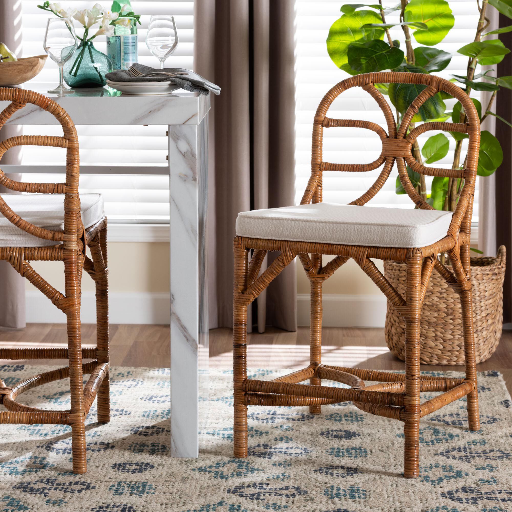 Alondra Natural Rattan Counter Stool, HONEY, hi-res image number 0