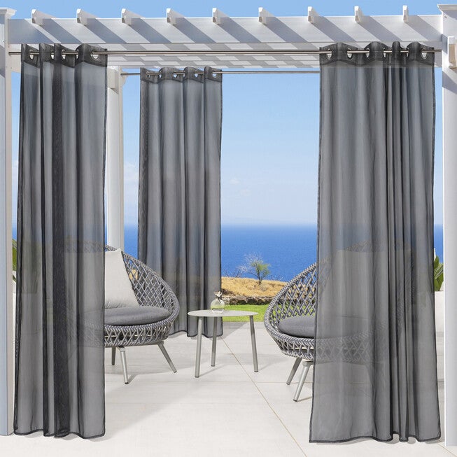 No Se’Um Insect Repellent Outdoor Curtain, BLACK, hi-res image number 0