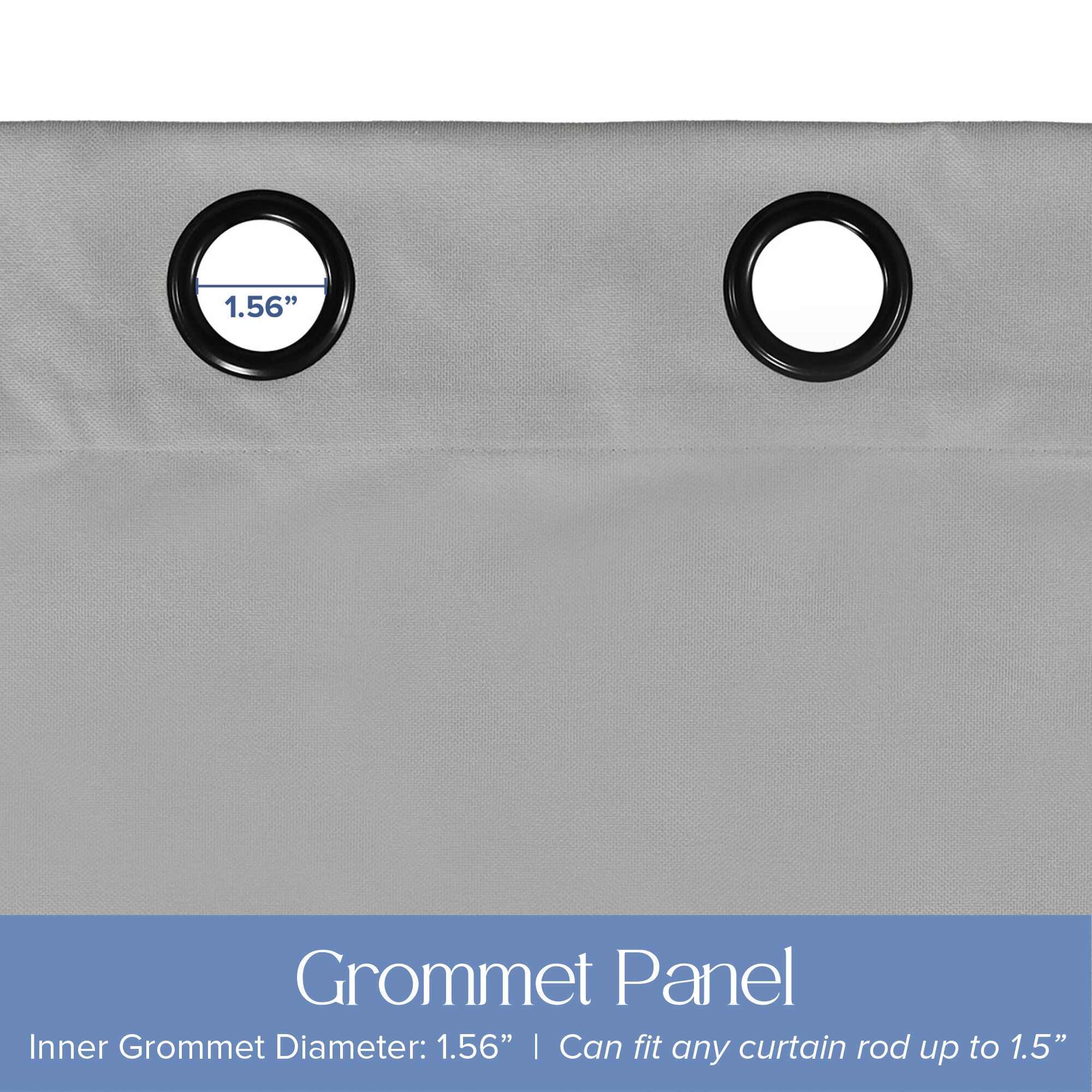 Soft Cotton Feel Twill Polyester 100% Blackout Grommet Pair, GREY, alternate image number 3