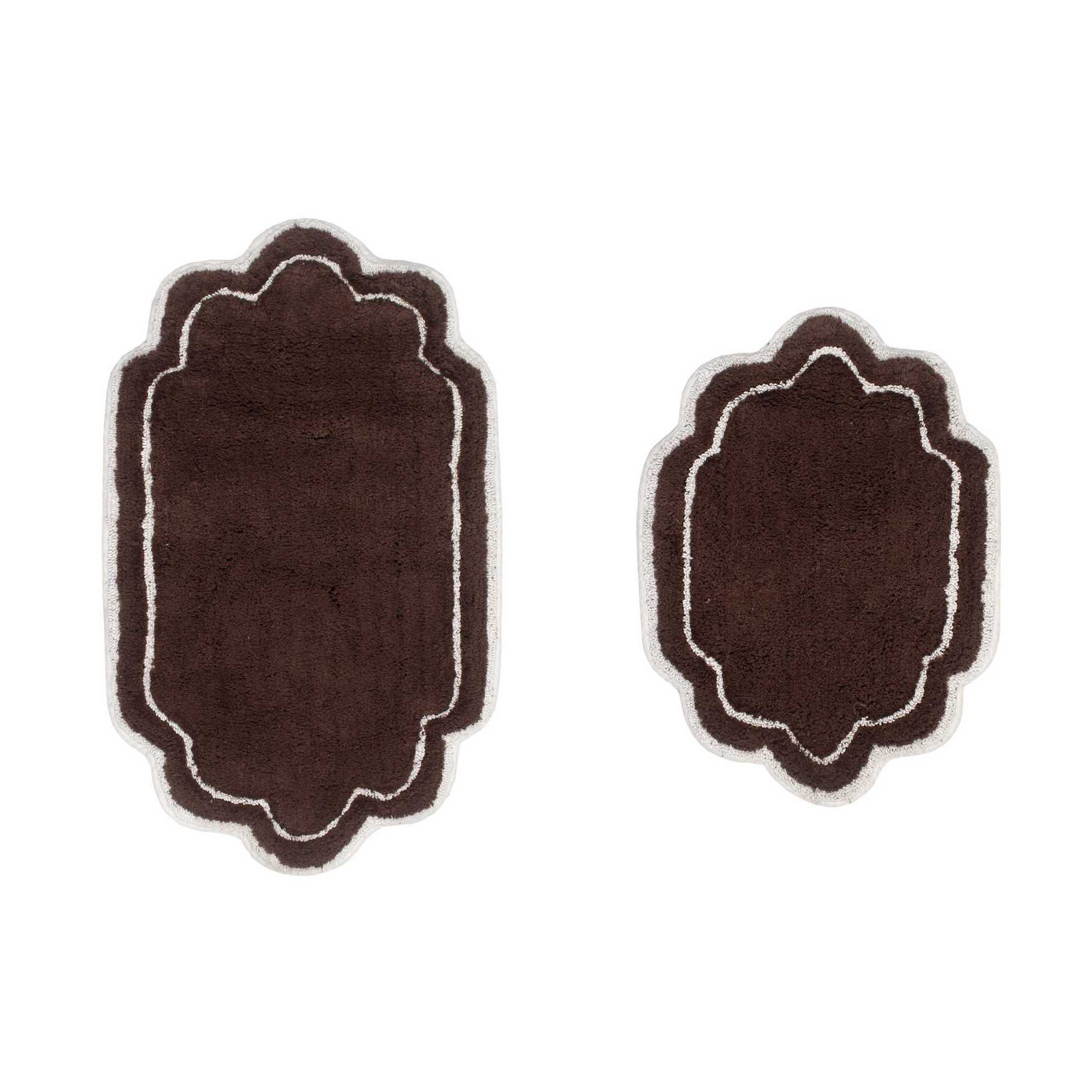 Allure 2 Piece Set Bath Rug Collection, BROWN, hi-res image number 0