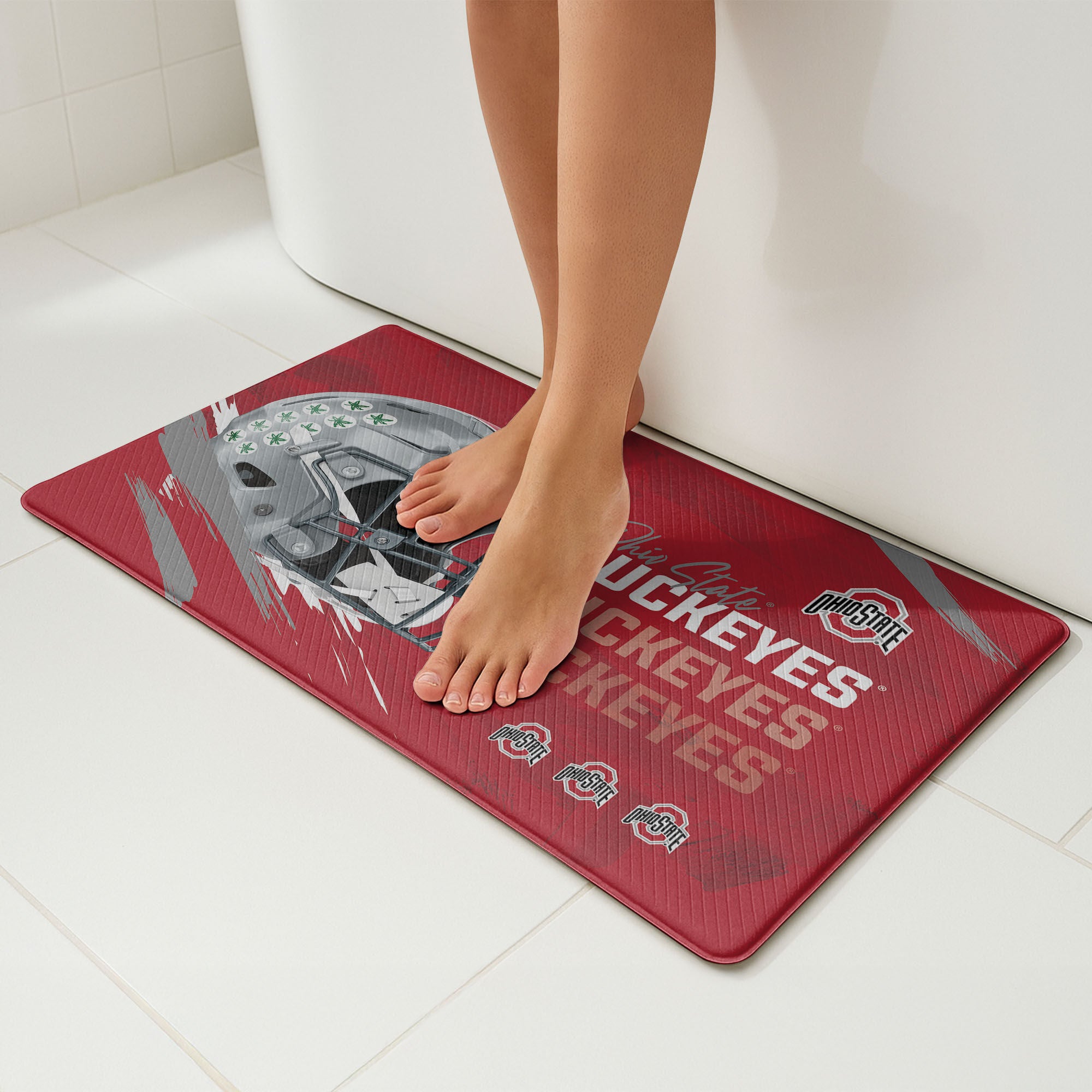 NFL Painted Embossed Floor Mat 18x30 inches, OHIO STATE BUCKEYES, hi-res image number 0