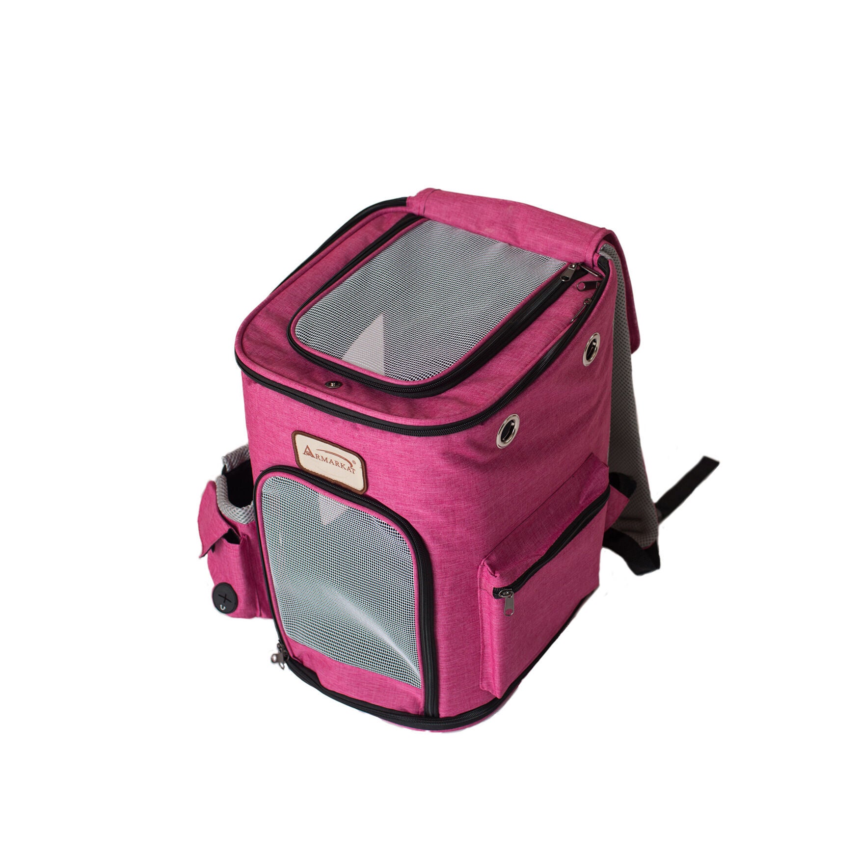Pet Backpack Pet Carrier In PInk and Gray Combo, , alternate image number 4