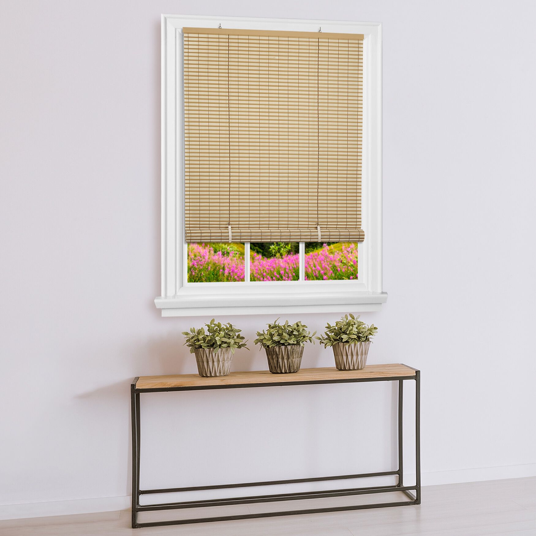 Cordless Veranda Vinyl Roll-Up Blind, DESERT ALMOND, hi-res image number 0