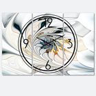 White Stained Glass Floral Art Modern Multipanel Wall Clock, , alternate image number 1