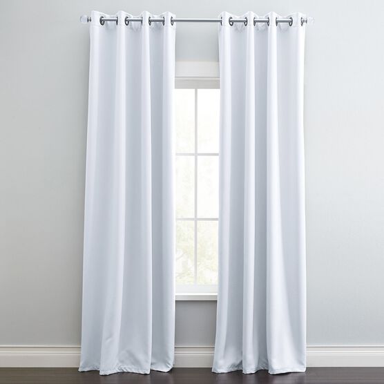 Edison Blackout Grommet Curtain, WHITE, hi-res image number null