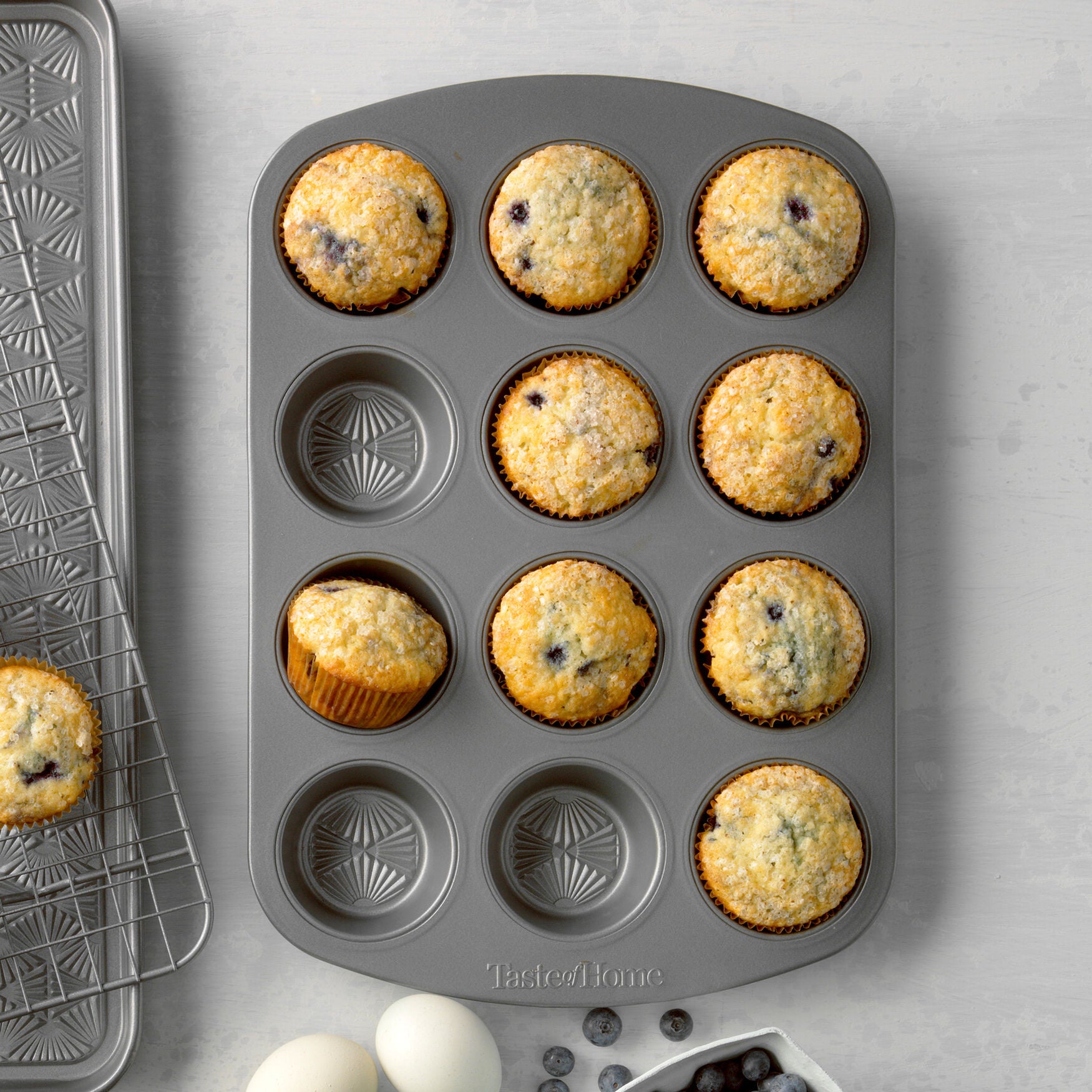 12 Cup Non Stick Metal Muffin Pan, ASH GREY, hi-res image number 0