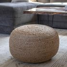 Round Woven Pouf , NATURAL, hi-res image number 0