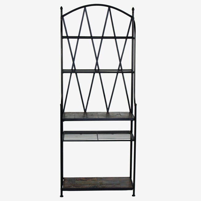 Baker's Rack with Slate Top, BLACK METAL, hi-res image number null