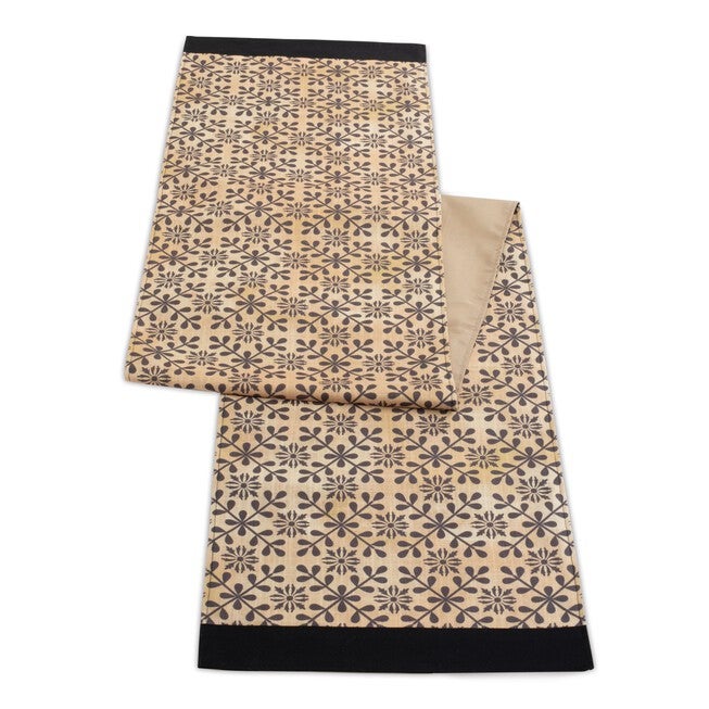 Table Runner (Set of 2) 14 inchesW x 72 inchesL Polyester, GOLD/BLACK, alternate image number null