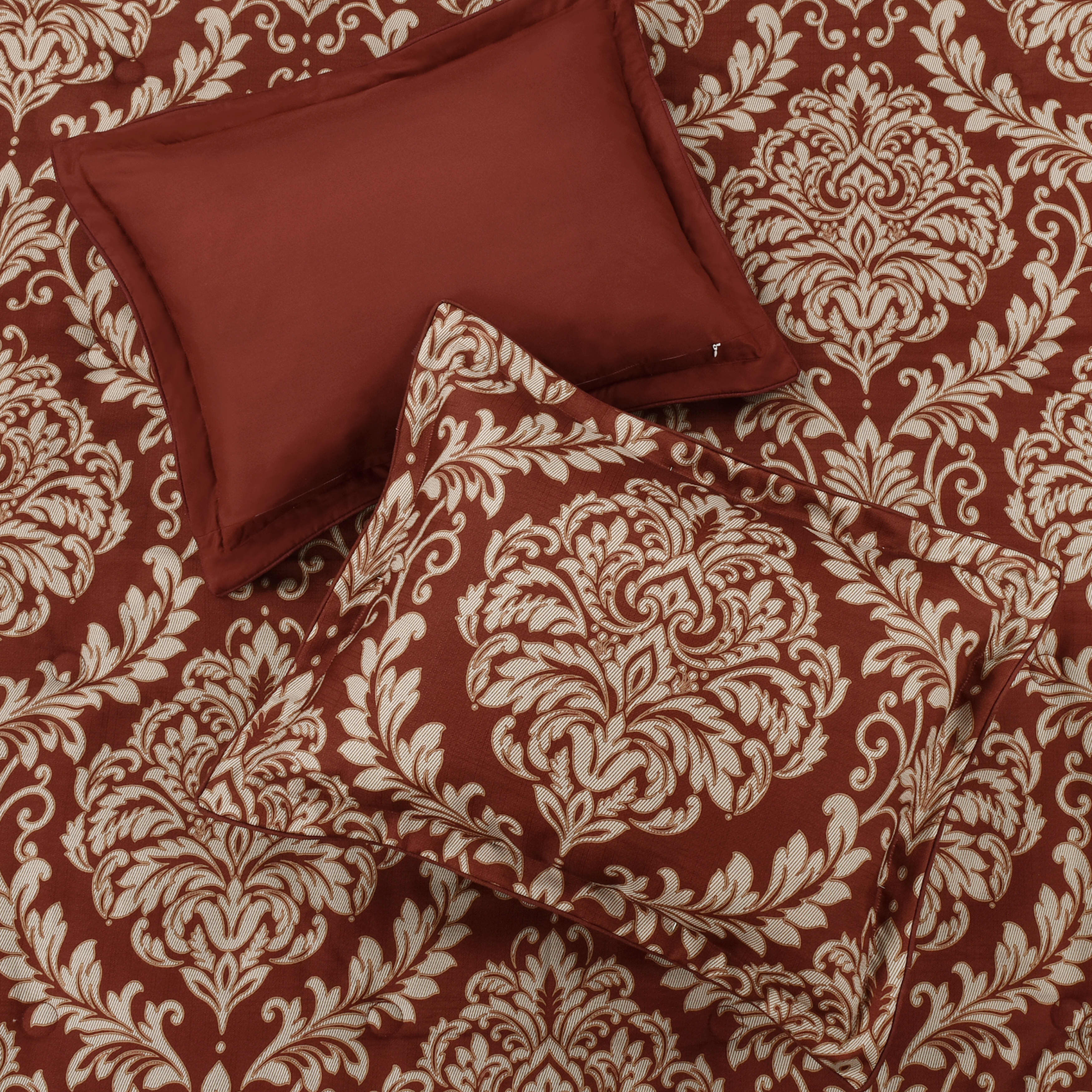 Lazia 3 Piece Comforter Set, RED, alternate image number 2