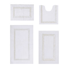 Hotel Collection 100% Cotton 4 Piece (17" X 24" | 20" X 20" | 21" X 34" | 24" X 40") Bath Rug Set