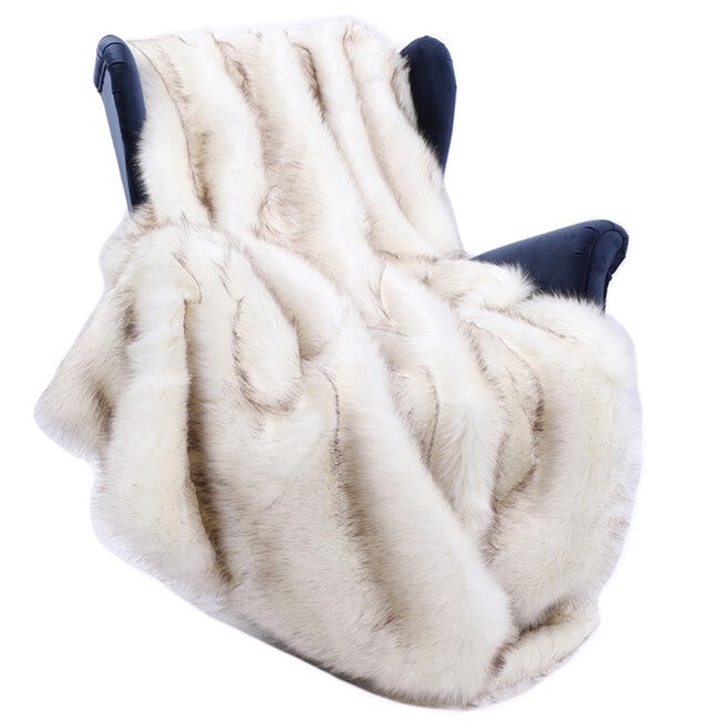 Battilo Home Luxury Fox Faux Fur Warm Elegant Cozy Throw Decorative Blanket Bed Sofa Blanket, 60 inches x 80 inches, , on-hover image number 1