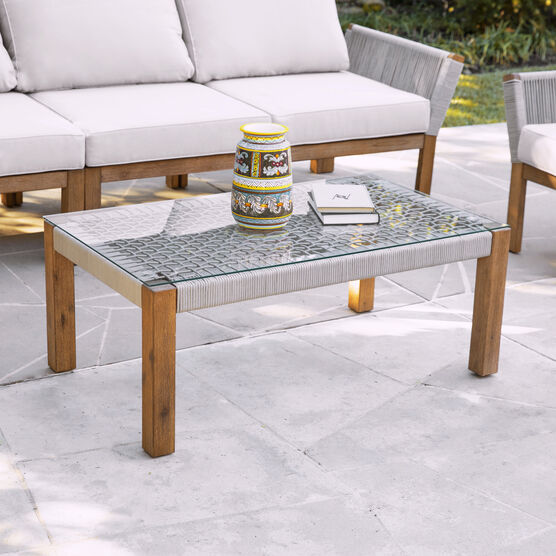 Brendina Outdoor Glass-Top Cocktail Table, NATURAL, hi-res image number null