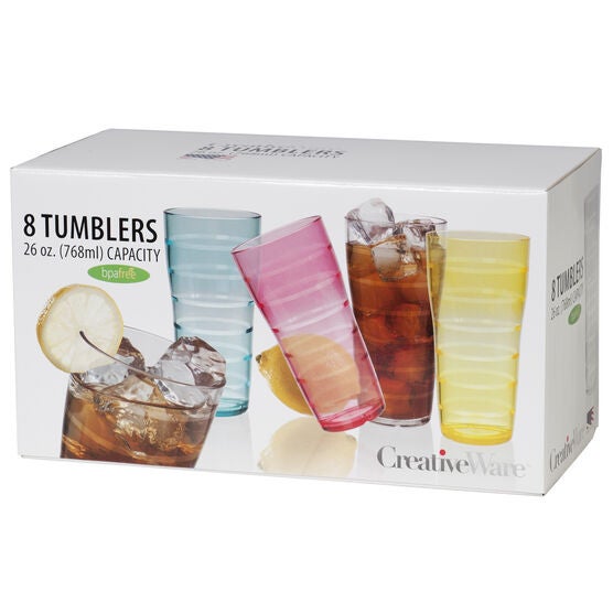 Creative Ware 8 Piece 26oz Lemonade Tumbler Set, ASSORTED, hi-res image number null