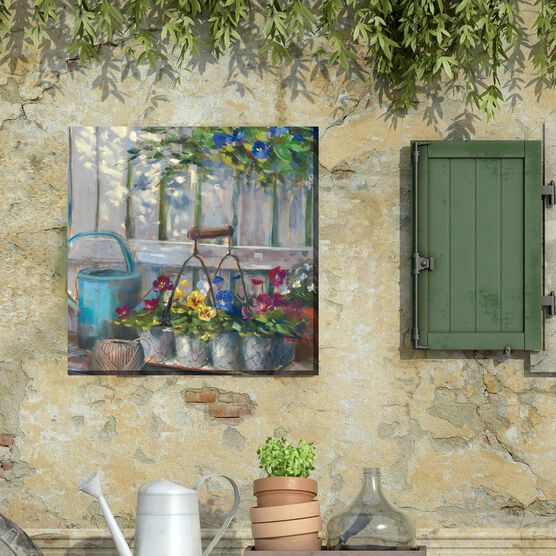 PANSY BASKET OUTDOOR ART 24X24, , on-hover image number null