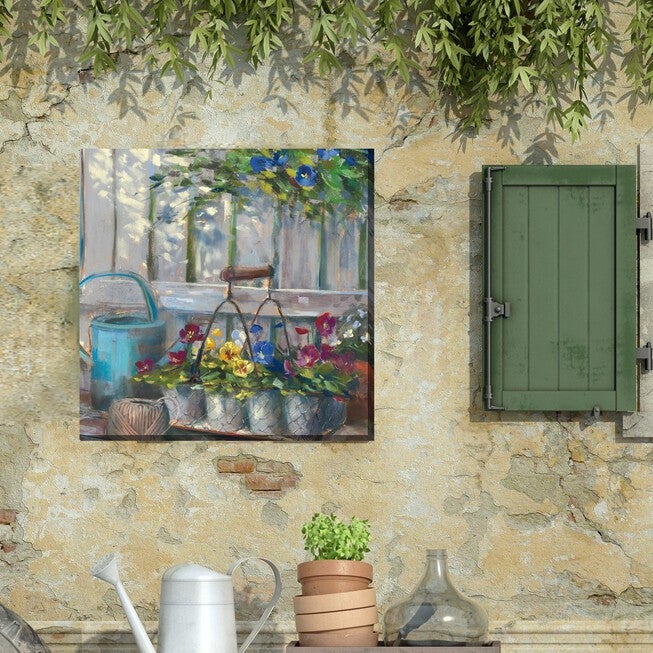 PANSY BASKET OUTDOOR ART 24X24, , on-hover image number 1