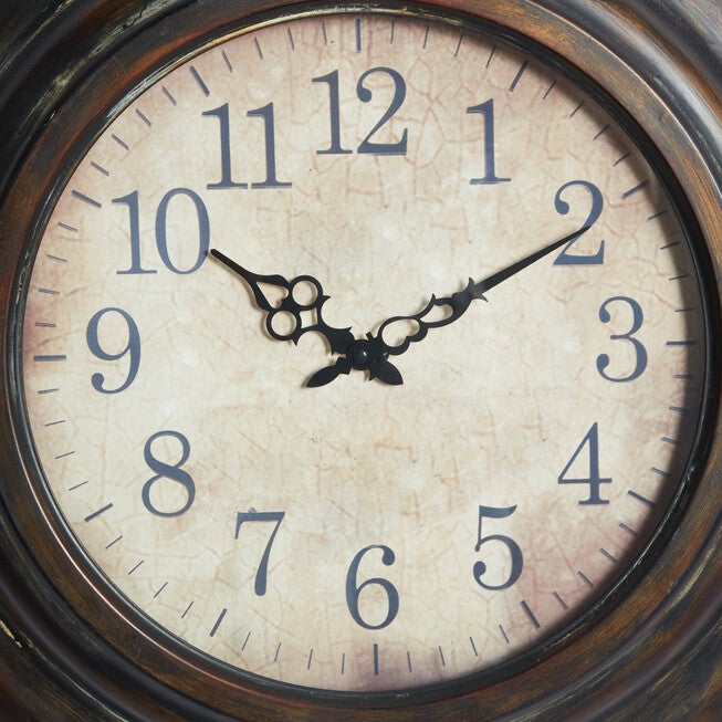 Brown Rustic Metal Wall Clock, , alternate image number 6