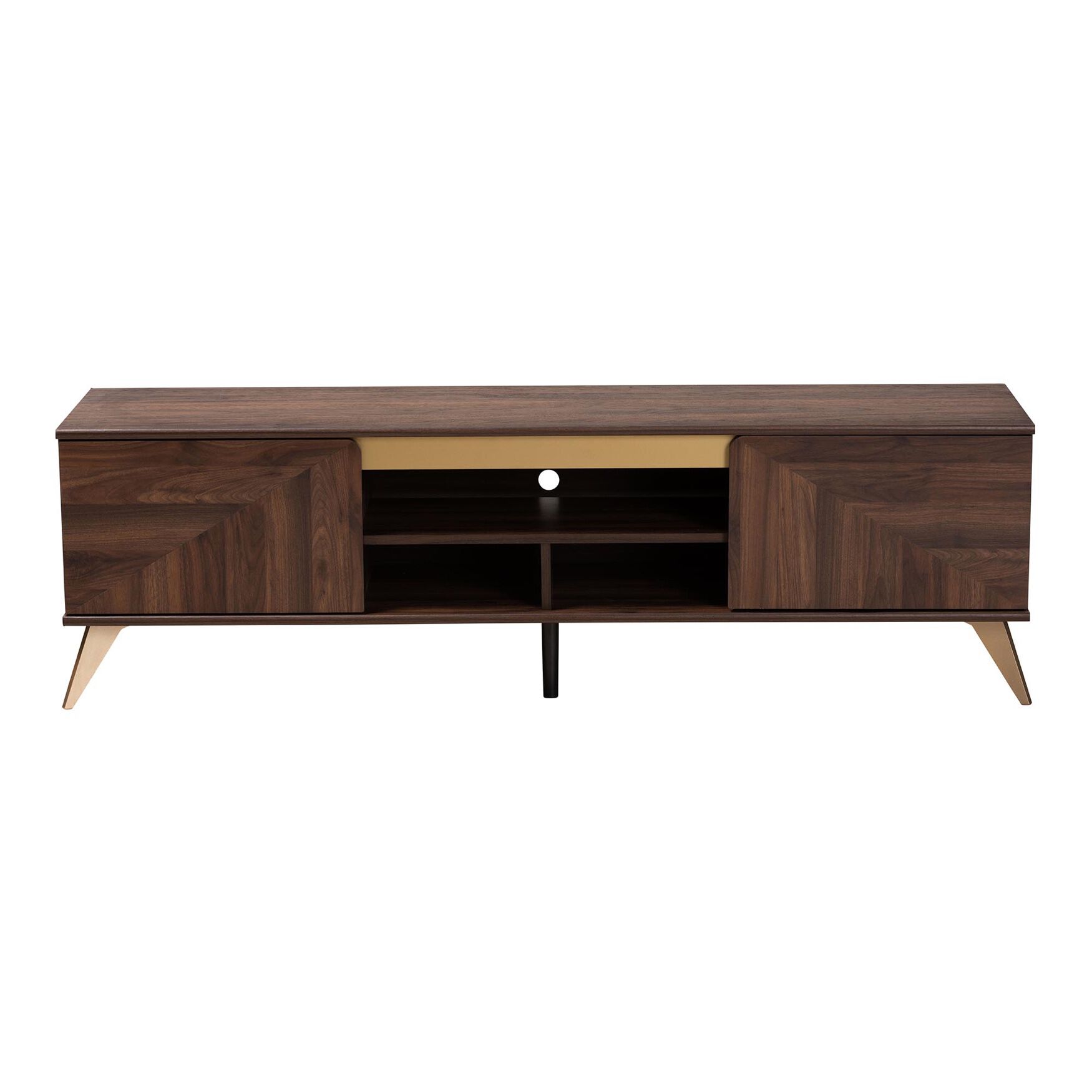 Graceland Mid-Century Modern Transitional Walnut Brown Finished Wood 2-Door TV Stand, , alternate image number 8