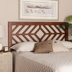 Olsen Wood Headboard with Geometric Cutout Design, Queen