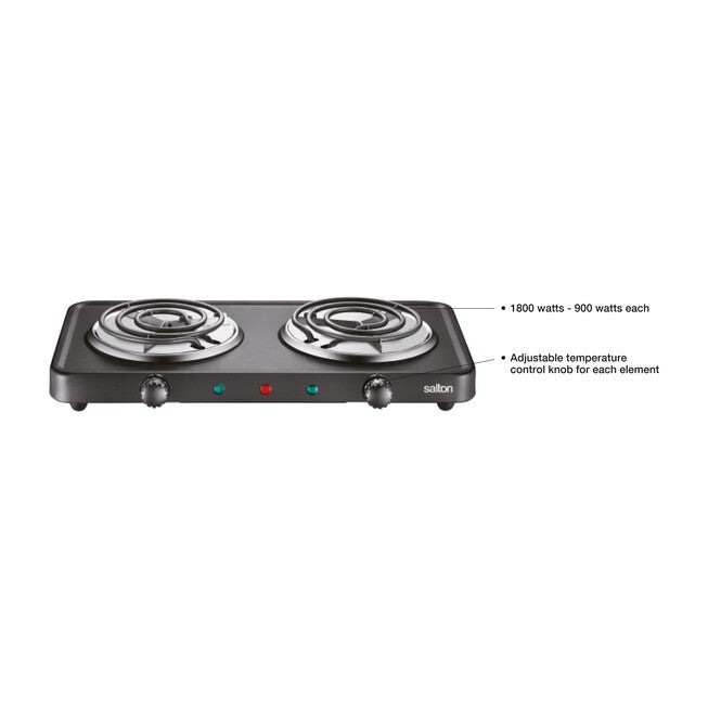 Portable Cooktop - Double Burner Black, , alternate image number null