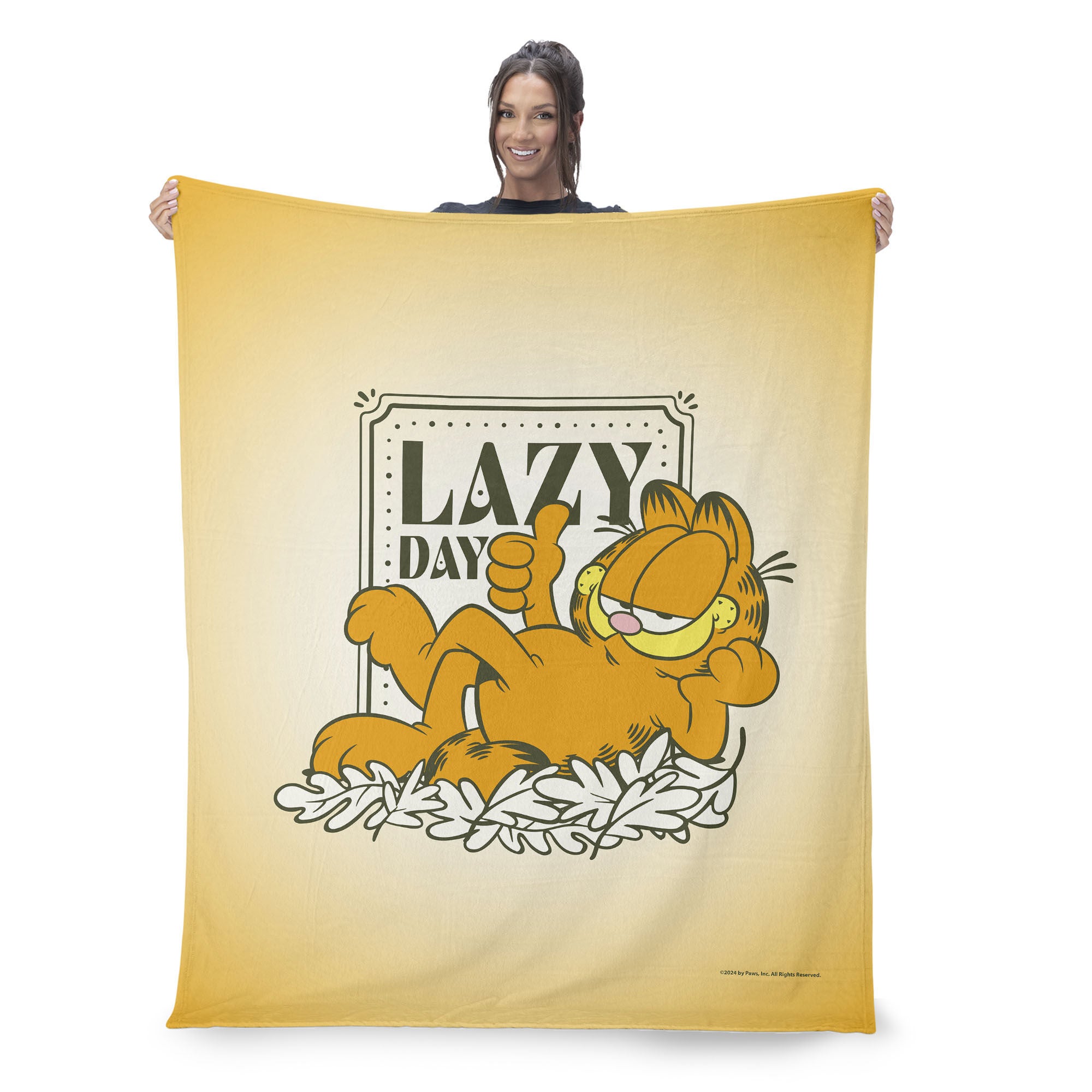 Nickelodeon Garfield Lazy Day Silk Touch Throw Blanket 50x60 Inches, TAN, on-hover image number 1