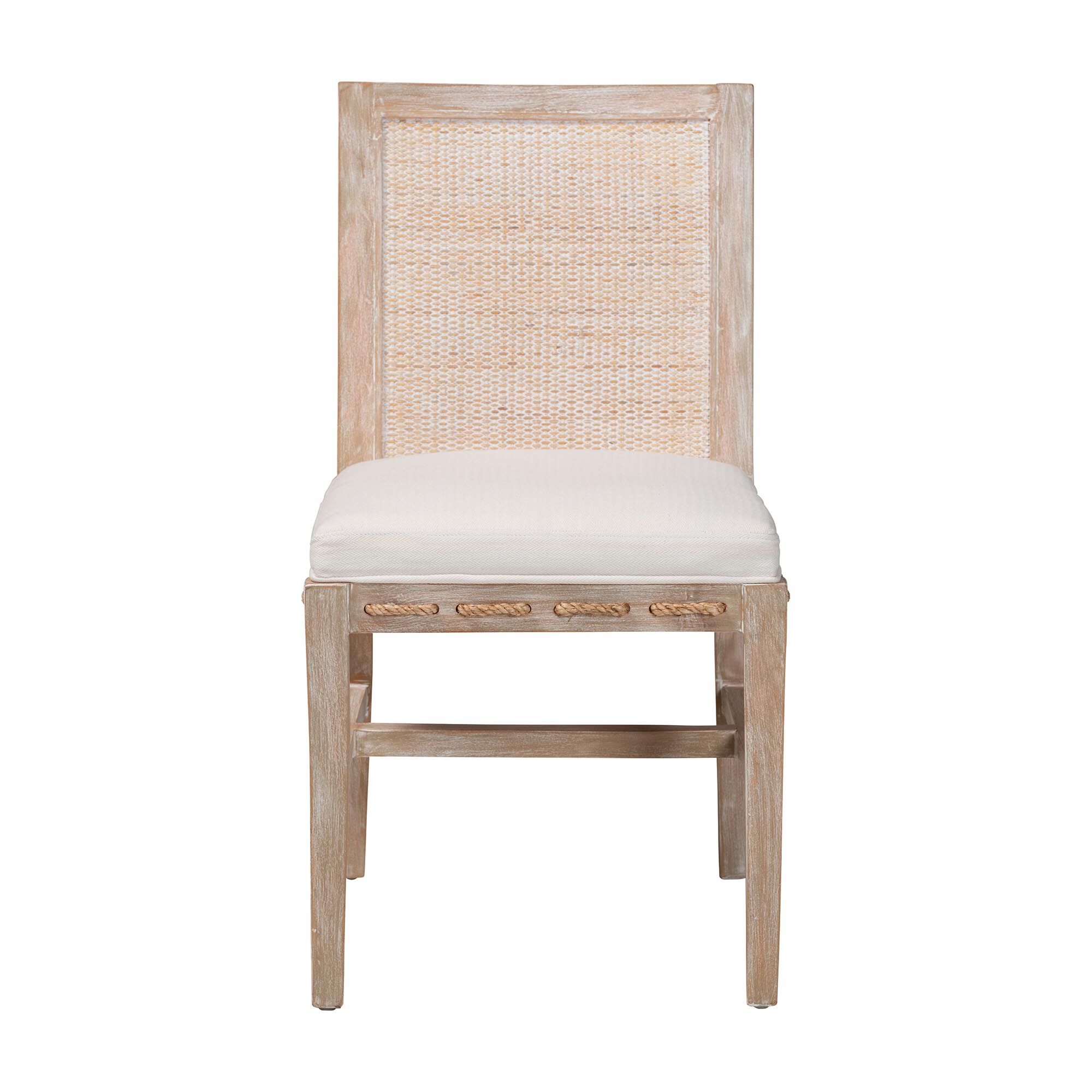 Ashford Whitewash Rattan Dining Chair, BEIGE, alternate image number 2