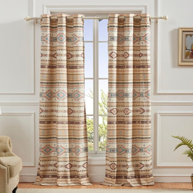 Phoenix Tan Curtain Panel Pair , TAN, hi-res image number 0