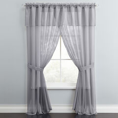 BH Studio Sheer Voile 5-Pc. One-Rod Curtain Set