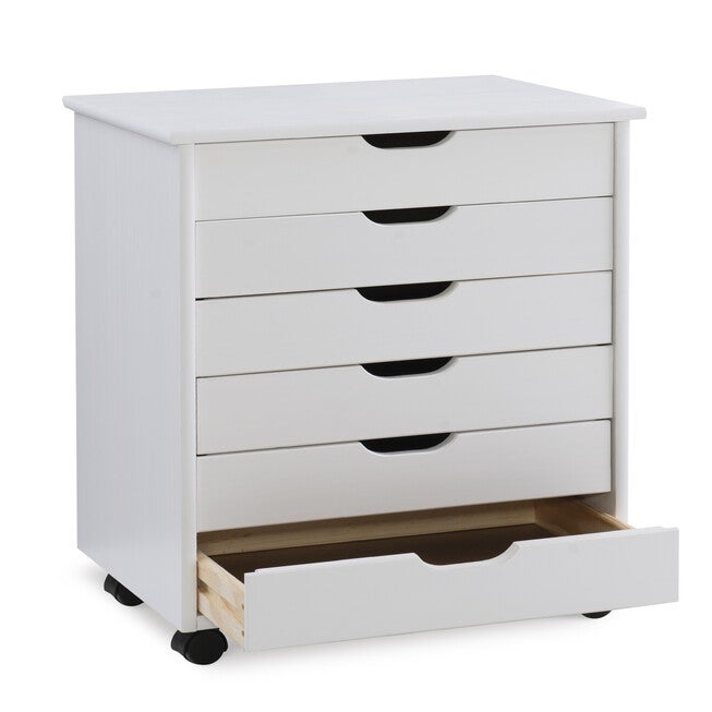 Cary Six Drawer Wide Roll Cart White Wash, , alternate image number 4