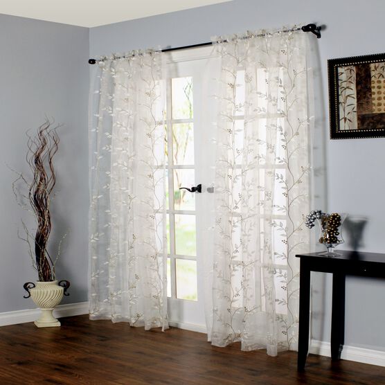 Habitat Venice Indoor Single Pole Top Curtain Panel, WHITE, hi-res image number null
