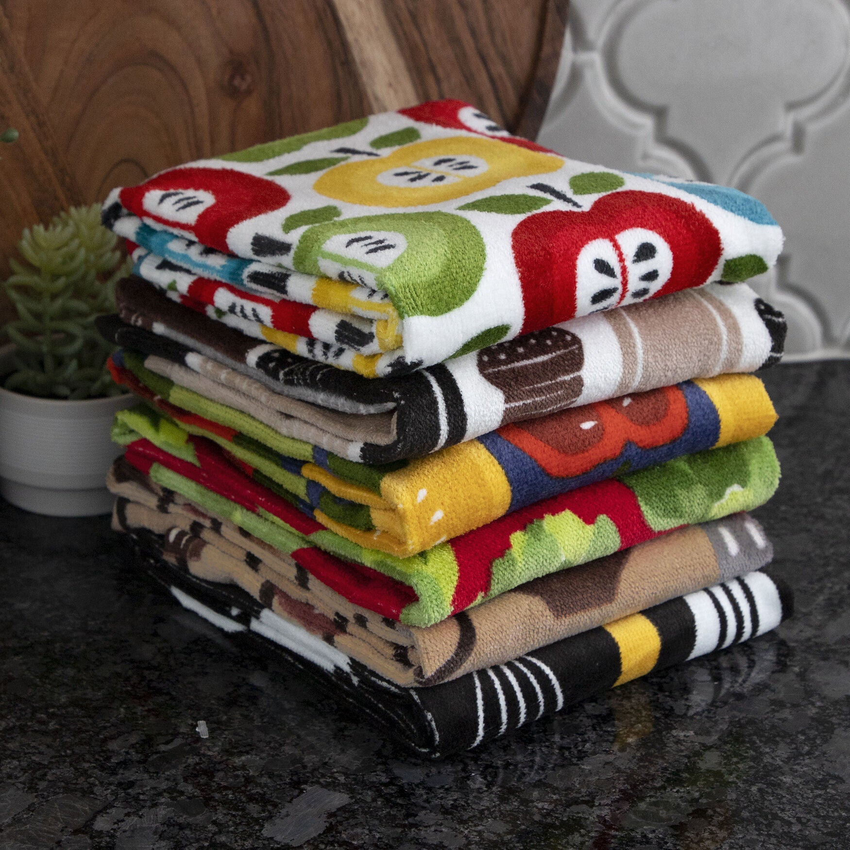 Fiber Reactive Print Kitchen Towels, Set Of 2 Towel, , alternate image number 5