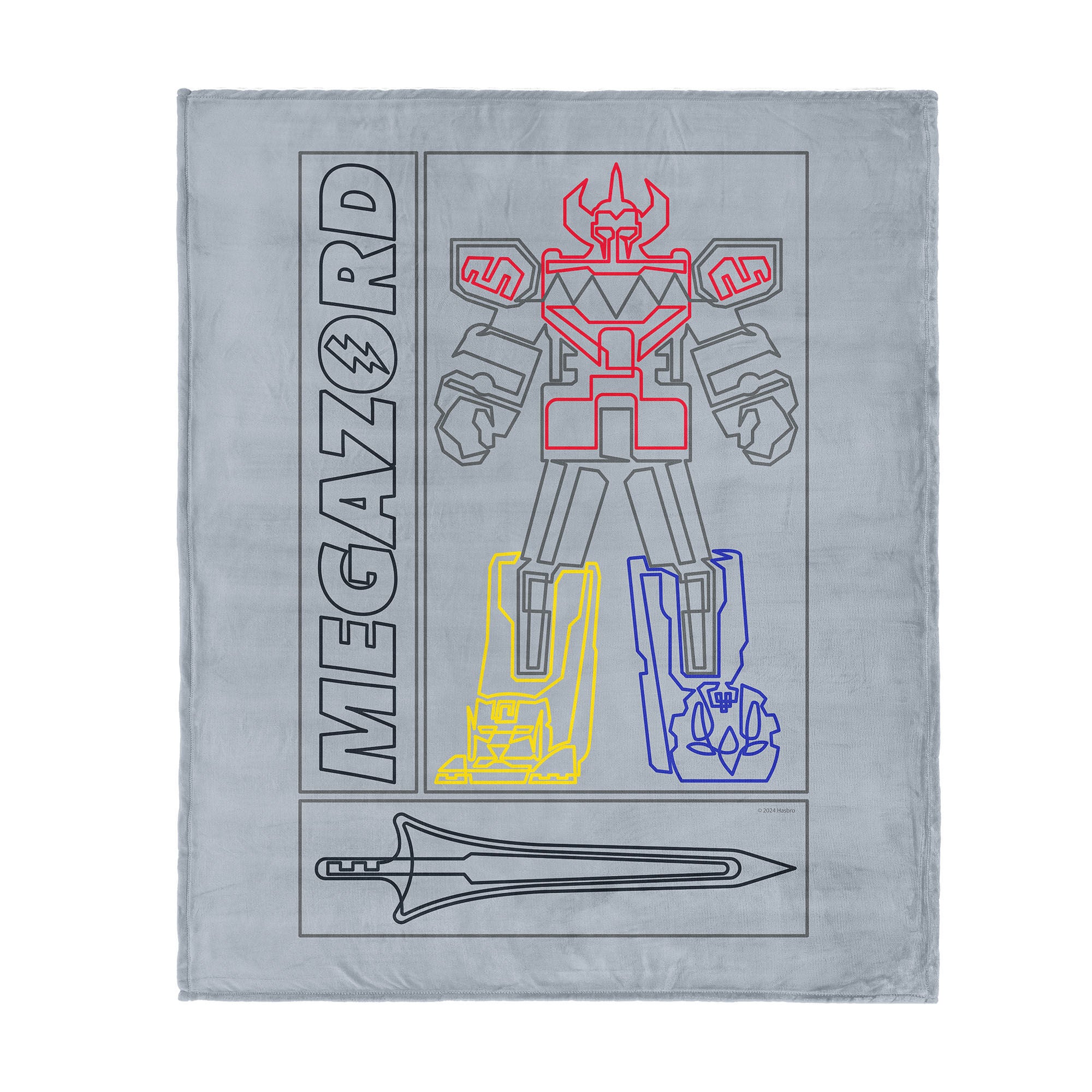 Hasbro Power Rangers Megazord Silk Touch Throw Blanket 50X60 Inches, GRAY, hi-res image number 0