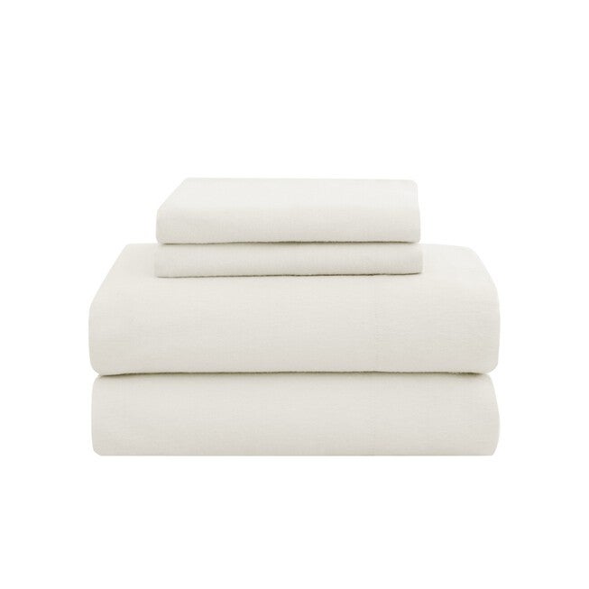 Solid Flannel Sheet Set, IVORY, hi-res image number null