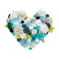 Indoor & Outdoor Floral Heart Shaped Dimensional Decorative Pillow