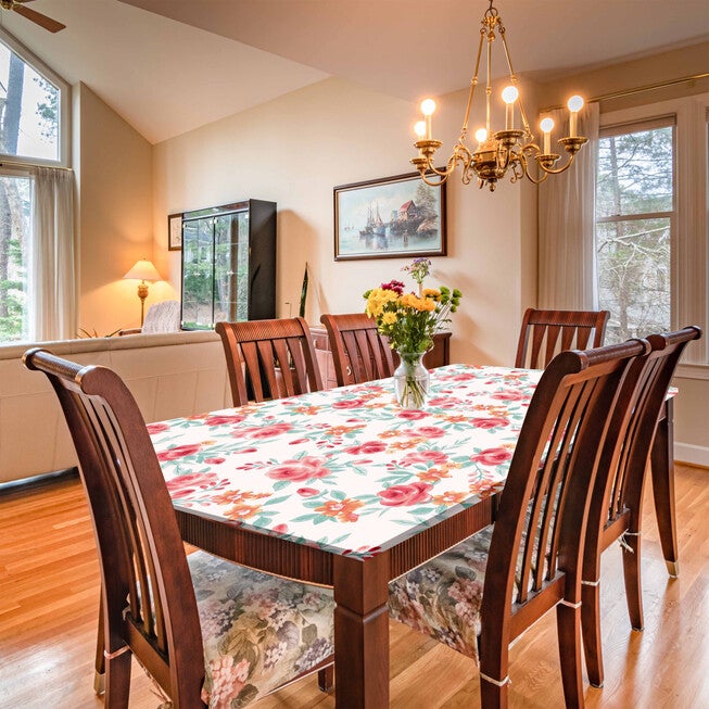 6-Ft. Rectangle Stretch-Fit Table Cover, FLORAL, hi-res image number 0
