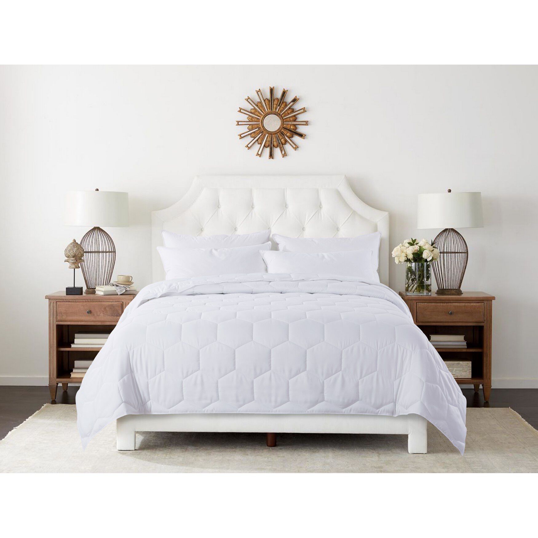 Honeycomb Down Alternative Blanket, White, WHITE, hi-res image number 0