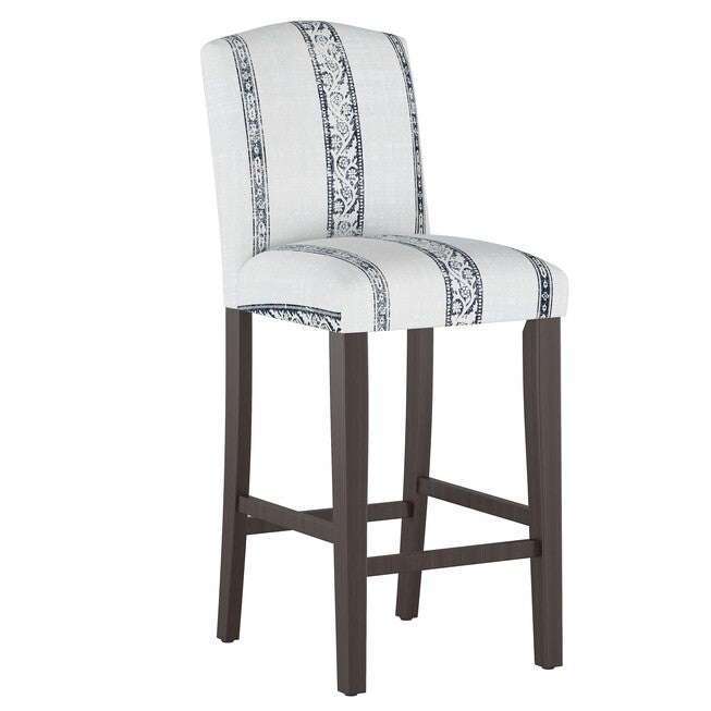Block Paisley Camel Back Barstool, BLOCK STRIPE GREY, hi-res image number 0