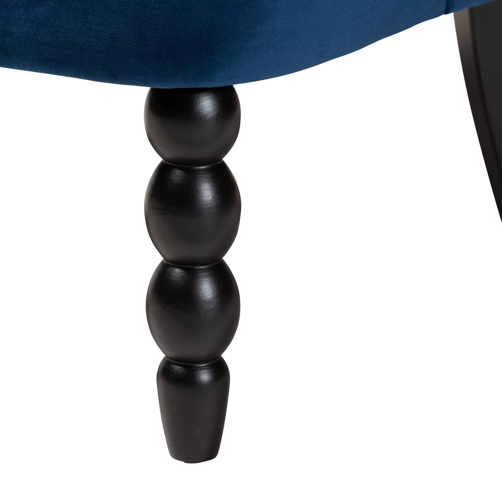 Flax Classic And Traditional Navy Blue Velvet Fabric And Black Finished Wood Accent Chair, , alternate image number 5