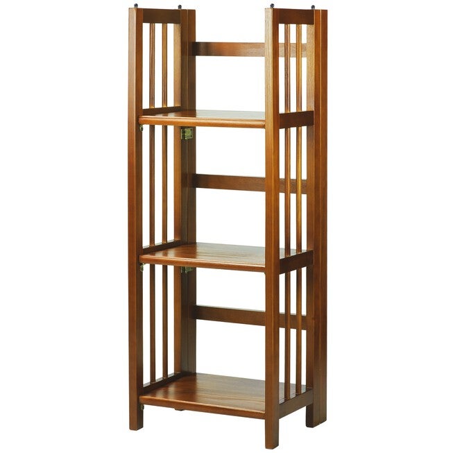 3-Shelf Folding Bookcase 14 inches Wide-Honey Oak, , alternate image number null
