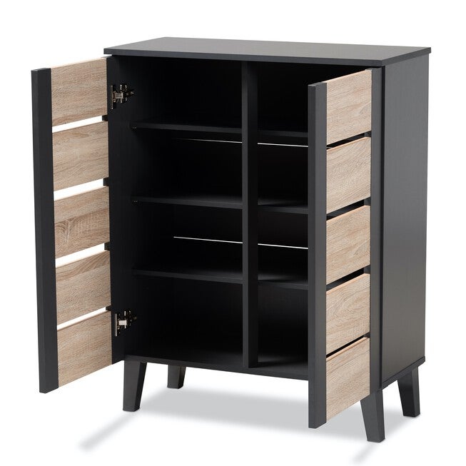 Melle 2-Door Wood Entryway Shoe Storage Cabinet Furniture, , on-hover image number 1
