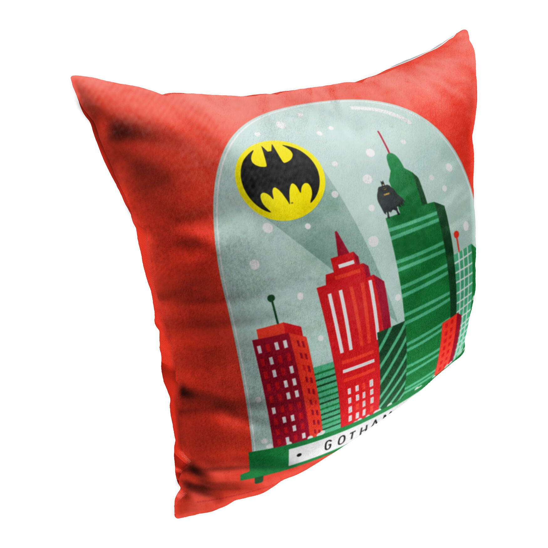 Wb Dc Justice League Gotham Globe Printed Throw Pillow, , on-hover image number 1