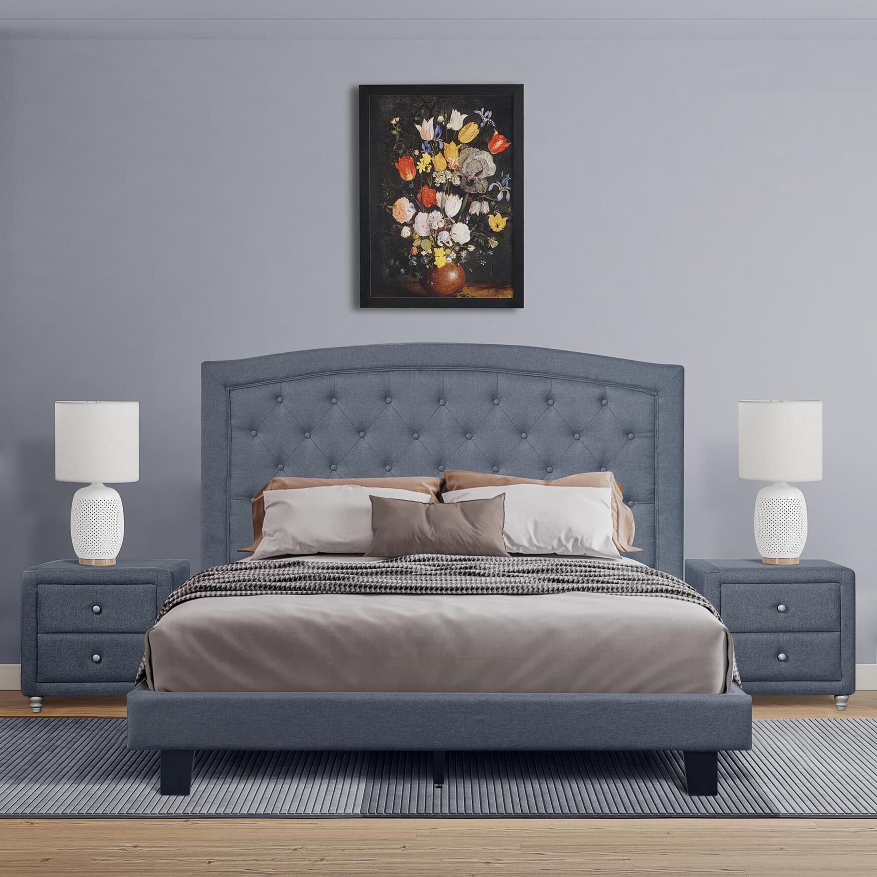 Carlisle Platform Bed, Gray, Queen, , alternate image number 14