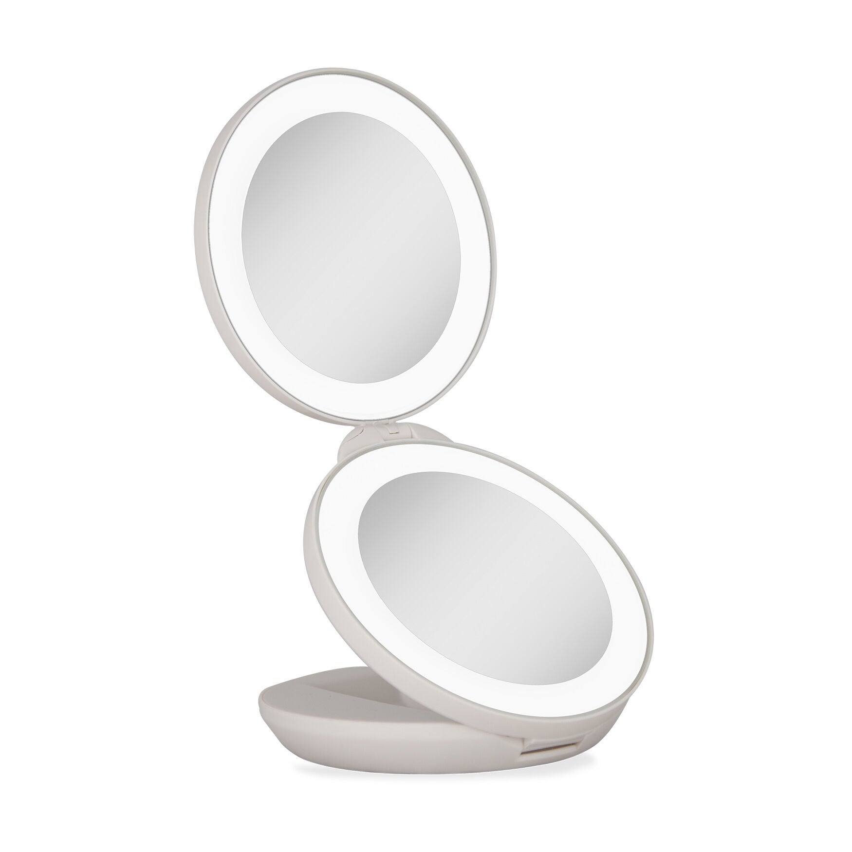 Dual LED Lighted Travel Mirror 10X/1X, TAUPE, hi-res image number 0