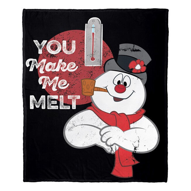 Frosty The Snowman You Make Me Melt Silk Touch Throw Blanket, , on-hover image number null